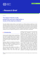 The impact of GenAI on jobs, productivity and work organization: a review of the empirical evidence