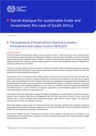Social dialogue for sustainable trade and investment: the case of South Africa