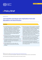 Just transition and decent work implications from land degradation and desertification