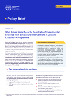 What drives social security registration?: experimental evidence from behavioural interventions in Jordan’s Estidama++ Programme