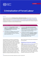 Criminalization of forced labour