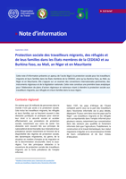 Protection sociale des travailleurs migrants, des réfugiés et de leurs familles dans les États membres de la CEDEAO et au Burkina Faso, au Mali, an Niger et en Mauritanie