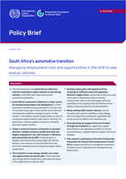South Africa’s automotive transition: managing employment risks and opportunities in the shift to new energy vehicles